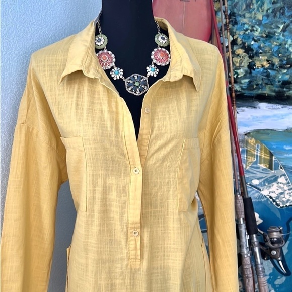 Zanzea Collection, Gold Shirt Dress, Timeless, Excellent Condition, Pockets, 4X - Picture 2 of 16